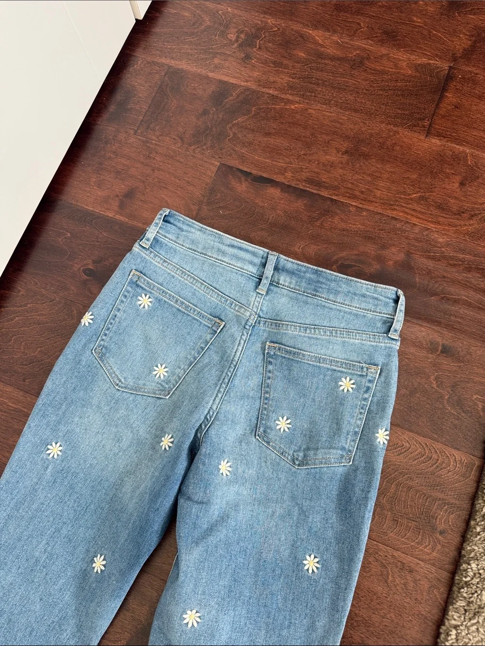 GAP 70’s Flare Jeans for Girls w/Embroidered Flowers Hippie Chick Bell Bottoms